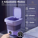 Mini portable washing machine with three adjustable washing modes