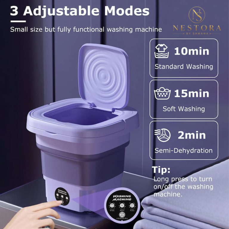 Mini portable washing machine with three adjustable washing modes