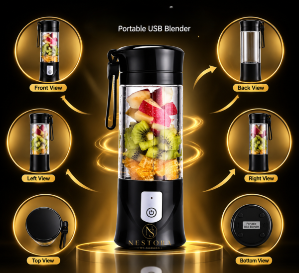 Portable USB rechargeable blender for smoothies and fruit drinks
