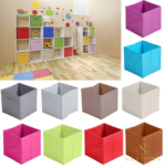 Foldable fabric storage organizer box for clothes and toys