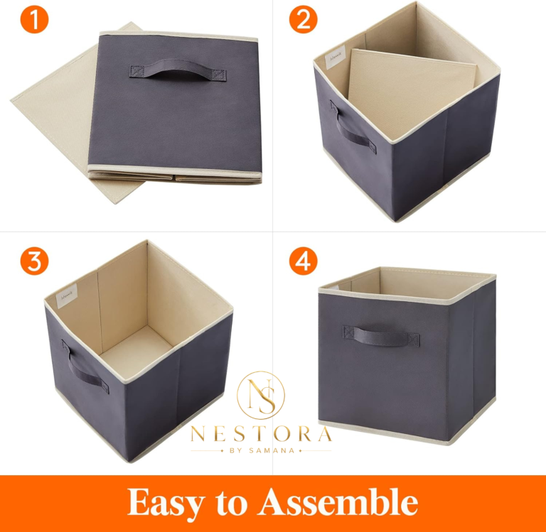 Foldable fabric storage organizer box for clothes and toys