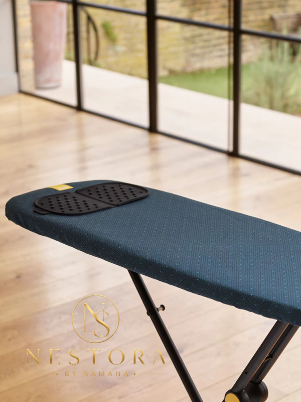 Foldable portable ironing mat for ironing clothes on a table
