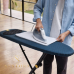 Foldable portable ironing mat for ironing clothes on a table