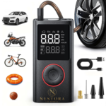 Portable digital air compressor tyre inflator for cars bikes and sports balls