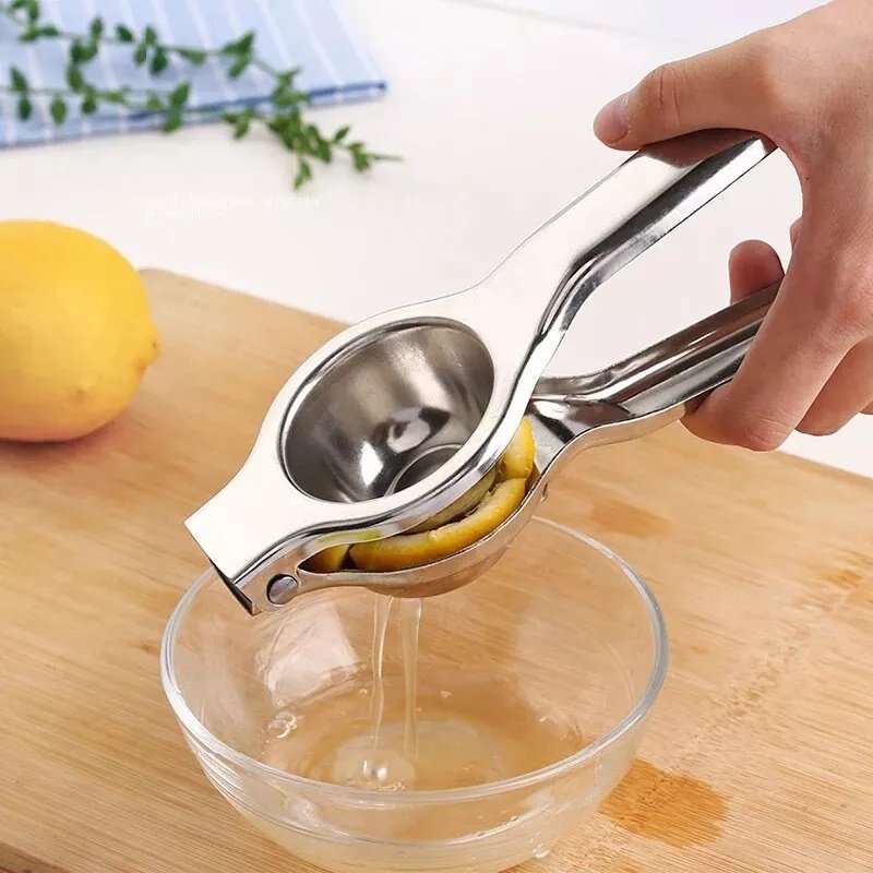 Stainless steel manual lemon squeezer and citrus juice press