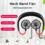 Portable hands-free neck fan for personal cooling