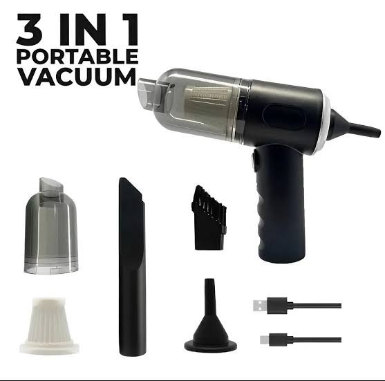 Wireless handheld car vacuum cleaner with LED light and cleaning attachments